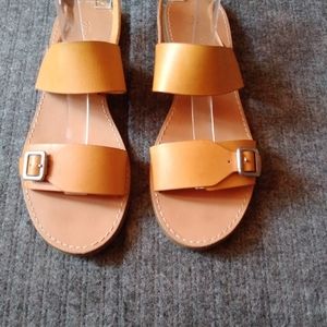 Madewell The Boardwalk Buckle orange leather women's sandals